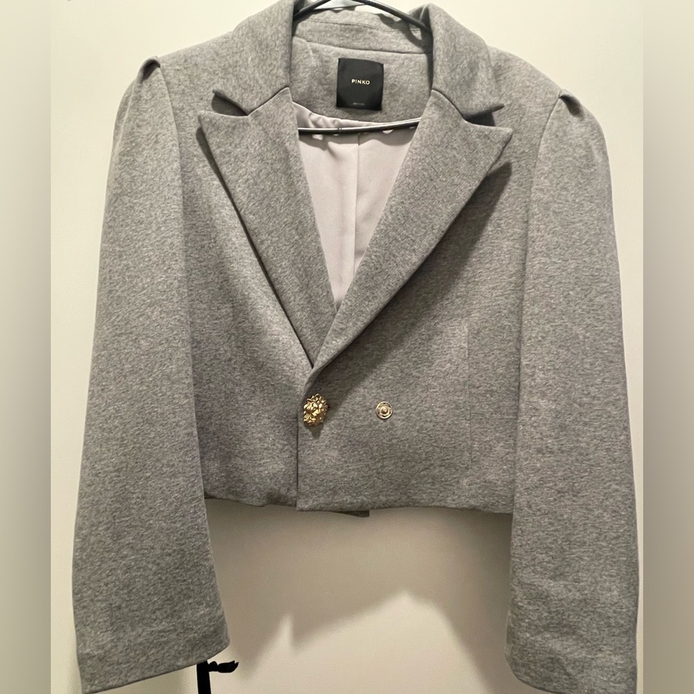 NWT Pinko Ruffle Sleeve Crop Blazer Size 46/US 10